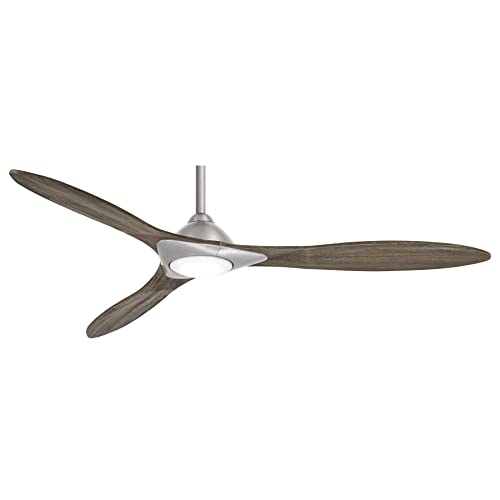 Minka Aire F868L-BN Sleek 60' Ceiling Fan with LED Light and Remote Control, Brushed Nickel