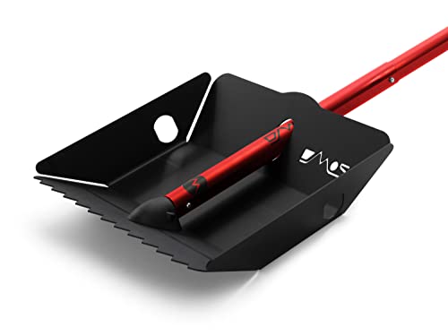 DMOS Stealth XL Shovel Red - Strong, Stowable, High-Performance Snow Shovel, Perfect for Car/Truck, Survival, Camping, Off-Road, Emergency, and Other Outdoor Activities