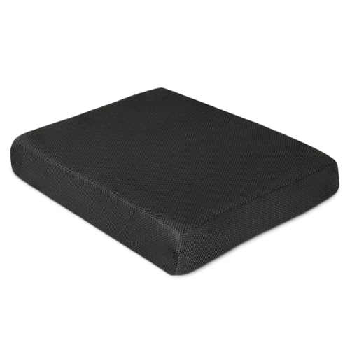 Milliard Memory Foam Seat Cushion Chair Pad 18 x 16 x 3in. with Washable Cover, for Relief and Comfort (Black Mesh)