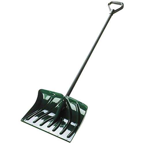 Suncast SC1350 Snow Shovel/Pusher Combo with Ergonomic Shaped Handle and Wear Strip, Green