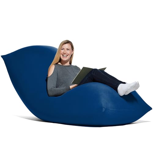 Yogibo Max 6-Foot Beanbag Chair, Bean Bag Couch with a Washable Outer Cover, Customer Favorite Cozy Sofa for Gaming, Reading, and Relaxing, Filled with Soft Micro-Beads, Blue