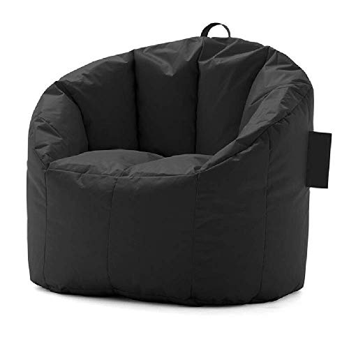 Premium Smooth Fabric Furniture Black Bean Bag Chair & Lounger Double Stitched with Dual Zippers, Casual Comfortable Durable Ultra Soft Plush Bean Bag Chair for Kids & Adults, Home Decor