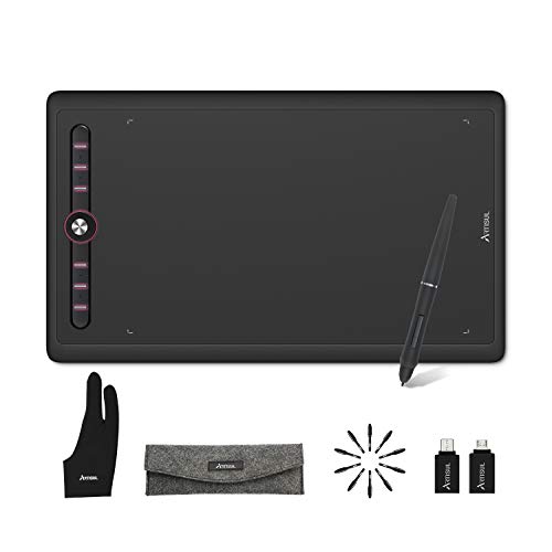Artisul M0610 Pro Graphics Drawing Tablet 10x6inch Drawing Tablet with 8192 Levels Pressure Battery-Free Stylus 8 Customized Hot Keys, Digital Art Tablet Compatible with Mac Windows PC and Android