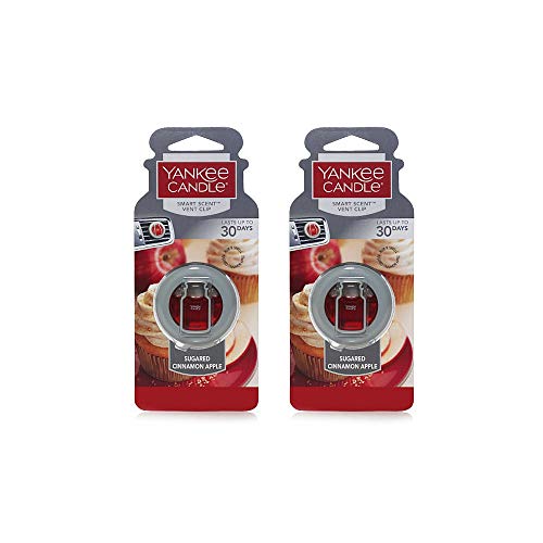 Yankee Candle Sugared Cinnamon Apple Smart Scent Car Vent Clip, 2 Pack