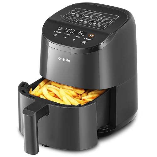 COSORI Air Fryer 2.1QT, Small 4-in-1 AirFryer Perfect for Simple Meals, Snacks and Easy to Reheat Leftover to Crispy, 97% Less Oil 30 In-App Recipes, Nonstick & Dishwasher Safe Basket
