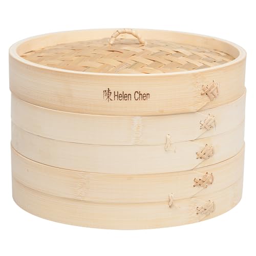 Helen’s Asian Kitchen Bamboo Food Steamer with Lid, 10-Inch