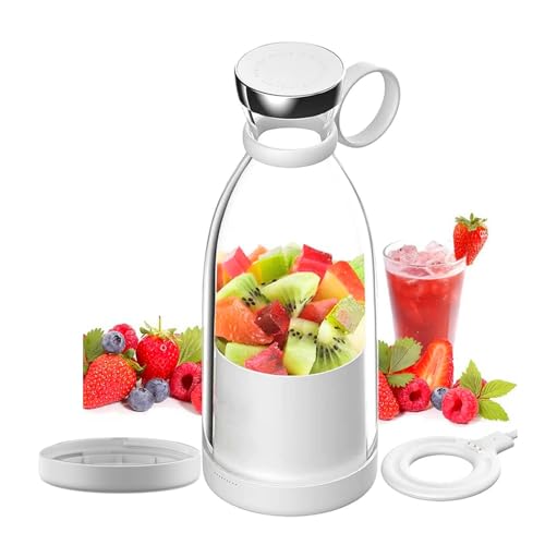 OTPEIR Portable Blender for Shakes and Smoothies with 11.83 Oz Travel Cup and Lid,Durable Stainless Steel Blades for Juice Blending Performance, White