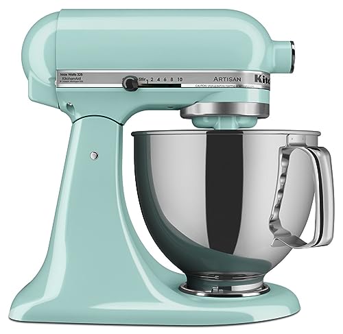 KitchenAid Artisan Series 5 Quart Tilt Head Stand Mixer with Pouring Shield KSM150PS, Ice Blue