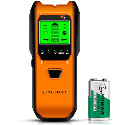 Stud Finder Wall Scanner -Audio Alarm and HD LCD Display for The Center and Edge of Wood, AC Wire, Metal and Studs Detection (Orange)