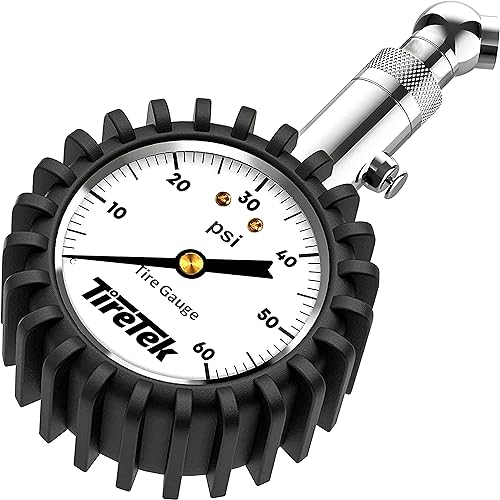 TIRETEK Tire Pressure Gauge for Cars - (0-60 PSI, ANSI Certified) Tire Gauges for Tire Pressure, Air Pressure Gauge for Tires - Car Accessories, Stocking Stuffers for Men, Car Gifts for Men, Him, Dad