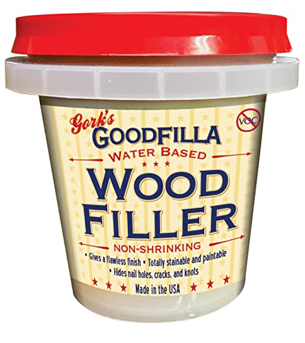 Water-Based Wood & Grain Filler - Ebony - 8 oz By Goodfilla | Replace Every Filler & Putty | Repairs, Finishes & Patches | Paintable, Stainable, Sandable & Quick Drying